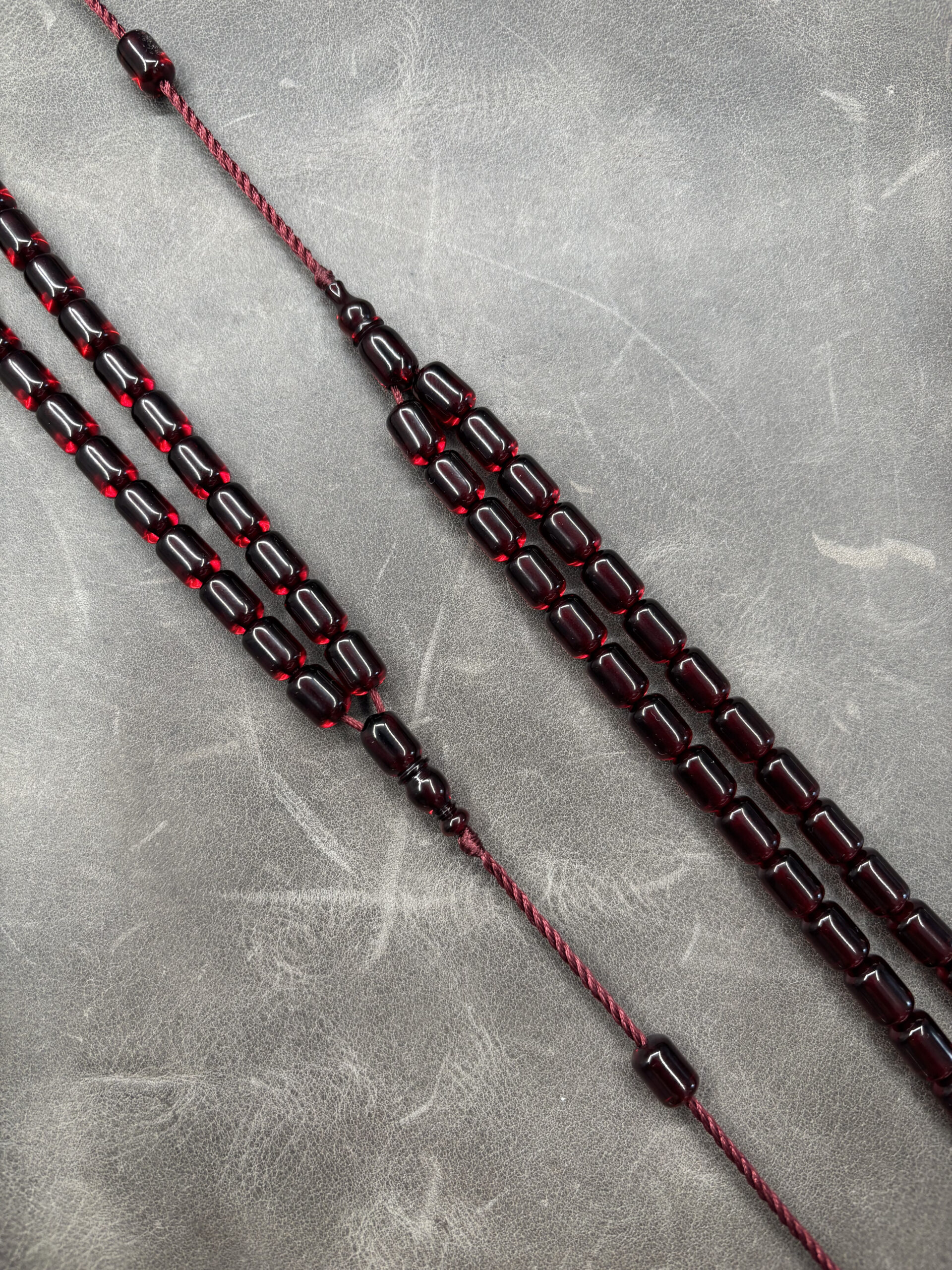 Ateş Kehribarı - 7X10 mm - Kırmızı Eskitme Ateş - Uçlu Kapsül Kesim