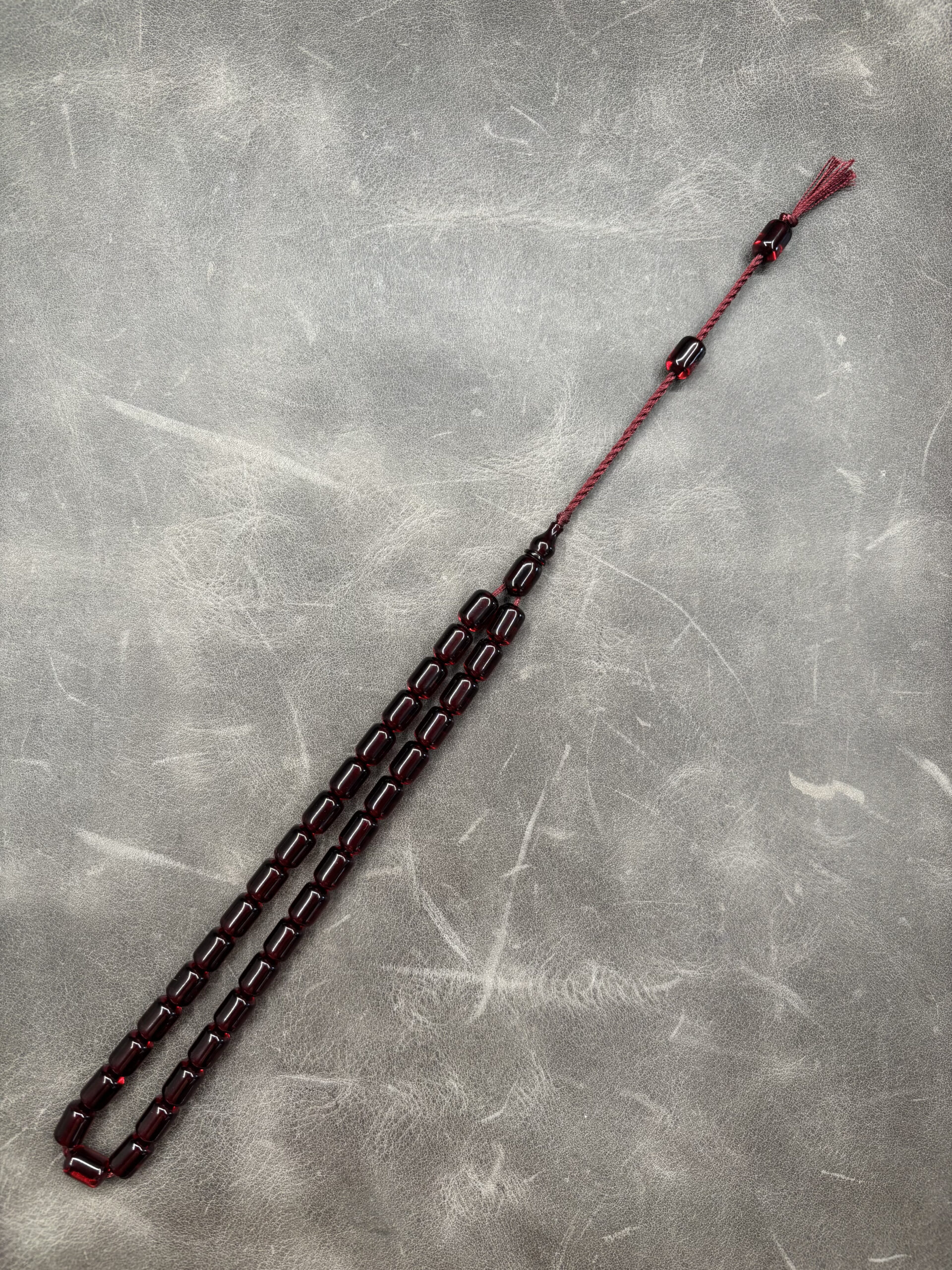 Ateş Kehribarı - 7X10 mm - Kırmızı Eskitme Ateş - Uçlu Kapsül Kesim - Görsel 4