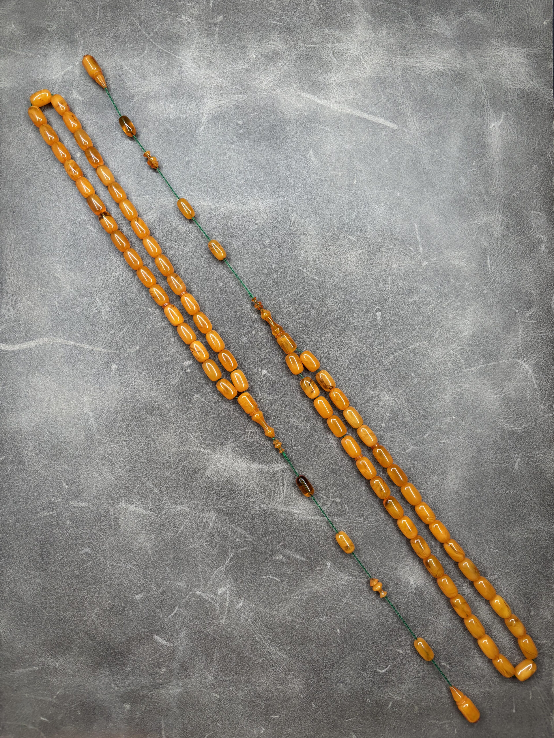 Osmanlı Tadında Zirve Sıkma Kehribarı Tesbih | Sistemli İmzalı – 8 x 12,5 mm - Görsel 3