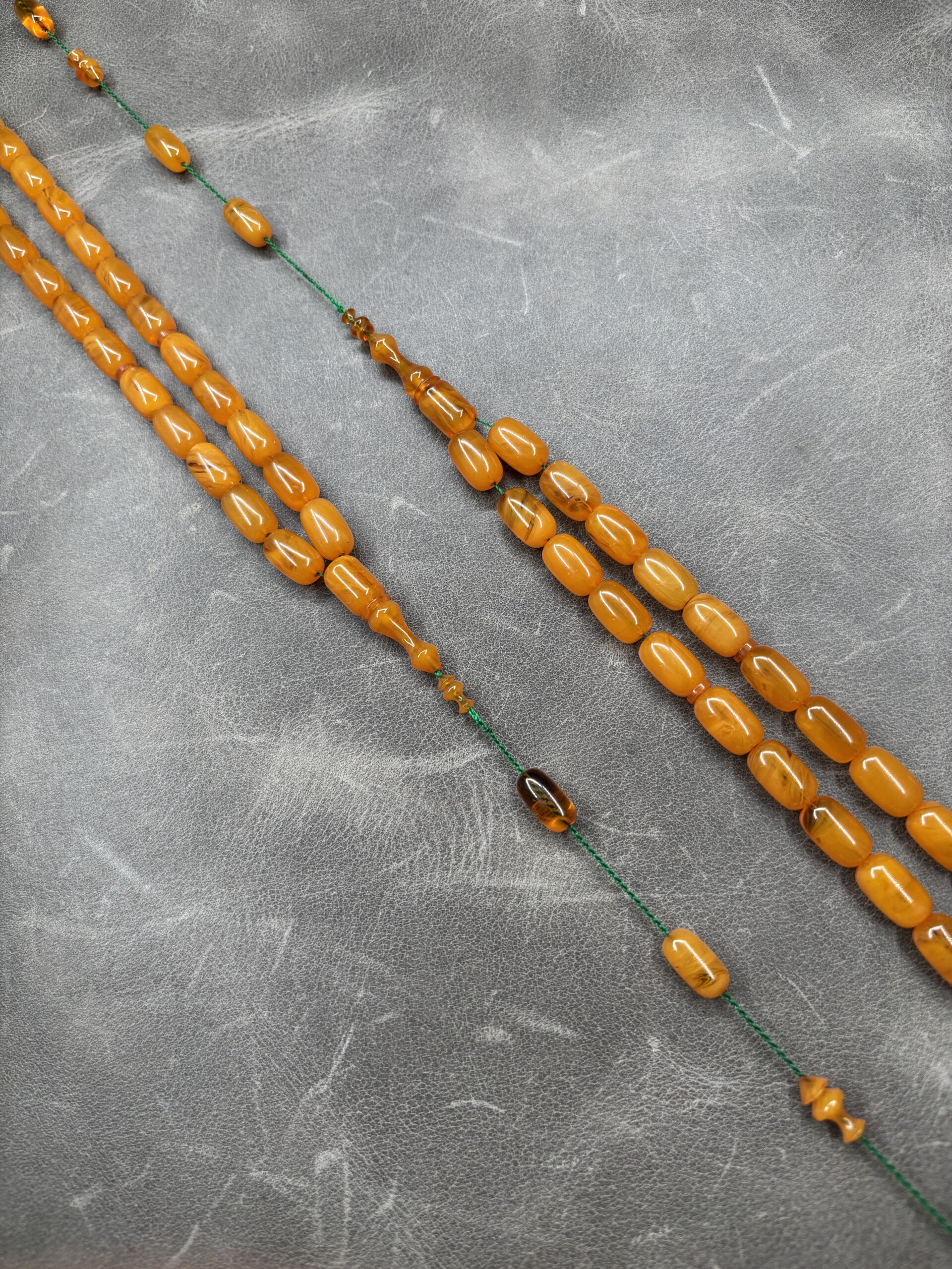 Osmanlı Tadında Zirve Sıkma Kehribarı Tesbih | Sistemli İmzalı – 8 x 12,5 mm - Görsel 2