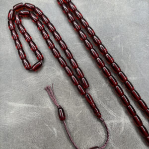 Alman Faturan Ateş Kehribarı | Bordo Renklerinde | 6X10mm Fıçı Kesim