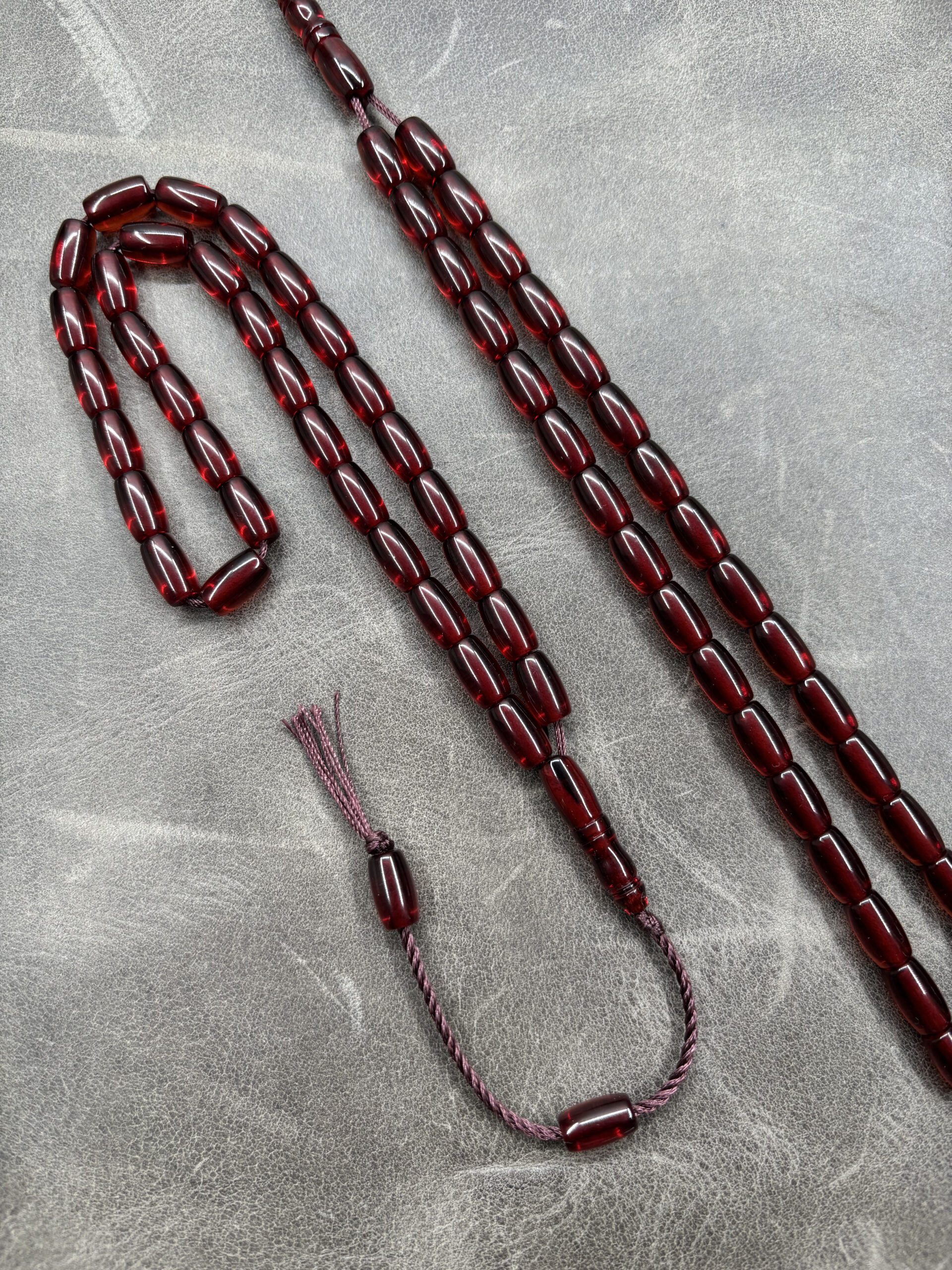 Alman Faturan Ateş Kehribarı | Bordo Renklerinde | 6X10mm Fıçı Kesim
