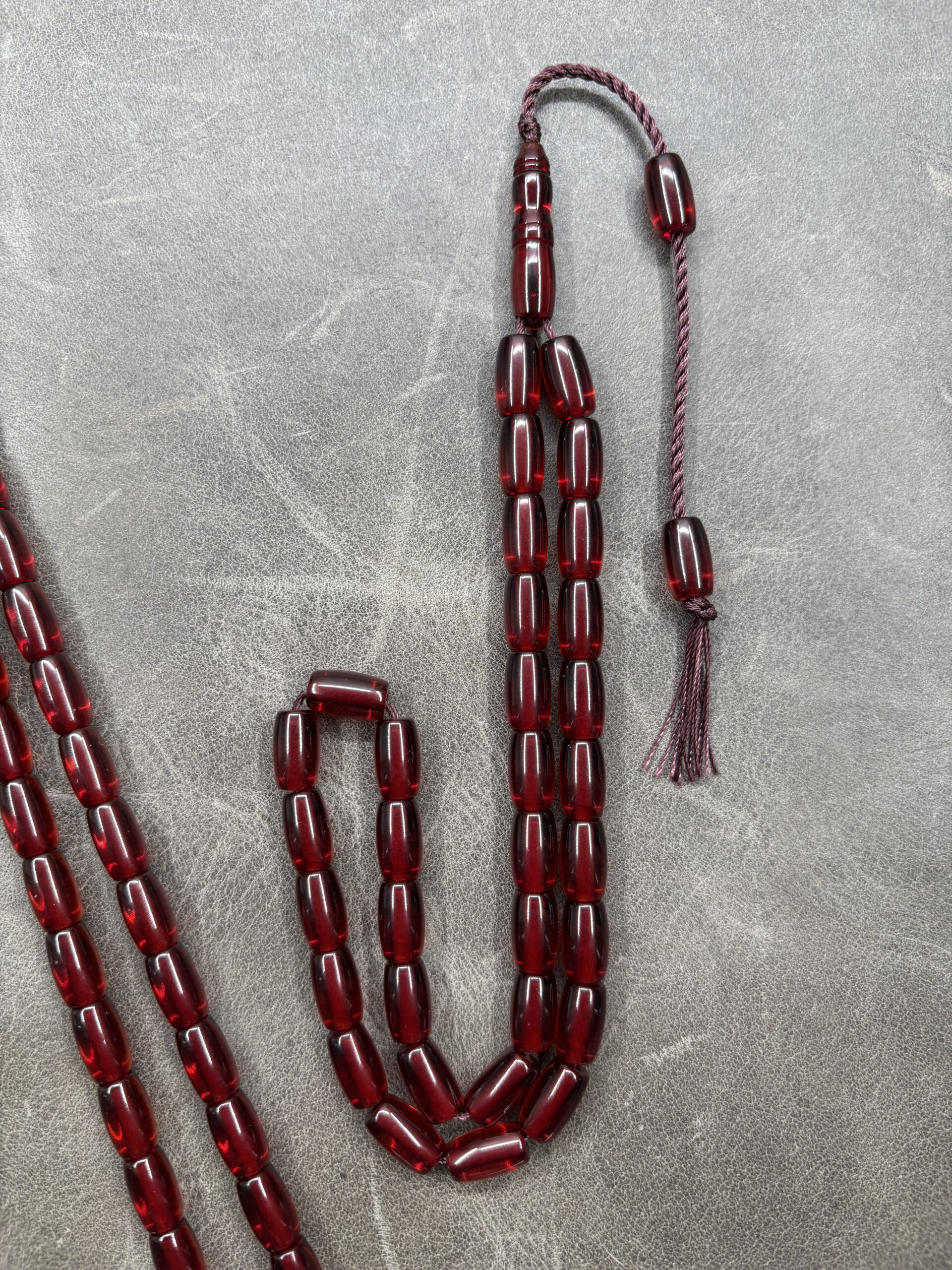 Alman Faturan Ateş Kehribarı | Bordo Renklerinde | 6X10mm Fıçı Kesim - Görsel 7
