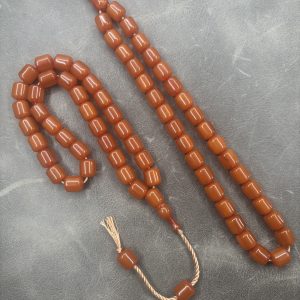 Sıkma Kehribarı - Alman Faturan Malzeme - Uçlu Kapsül - 9,5X10,5mm - Kayısı Hamur
