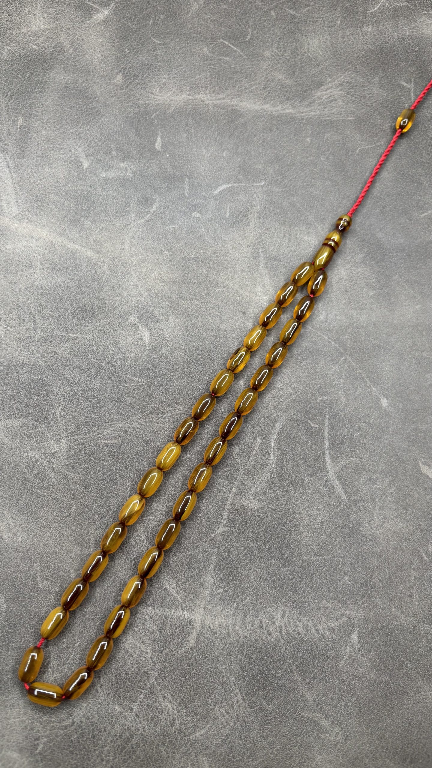 Alman Faturan Sıkma Kehribarı – 6X10mm - Yeşil Hamur - Uzun Kapsül - İmame Tıraşlı - Görsel 2